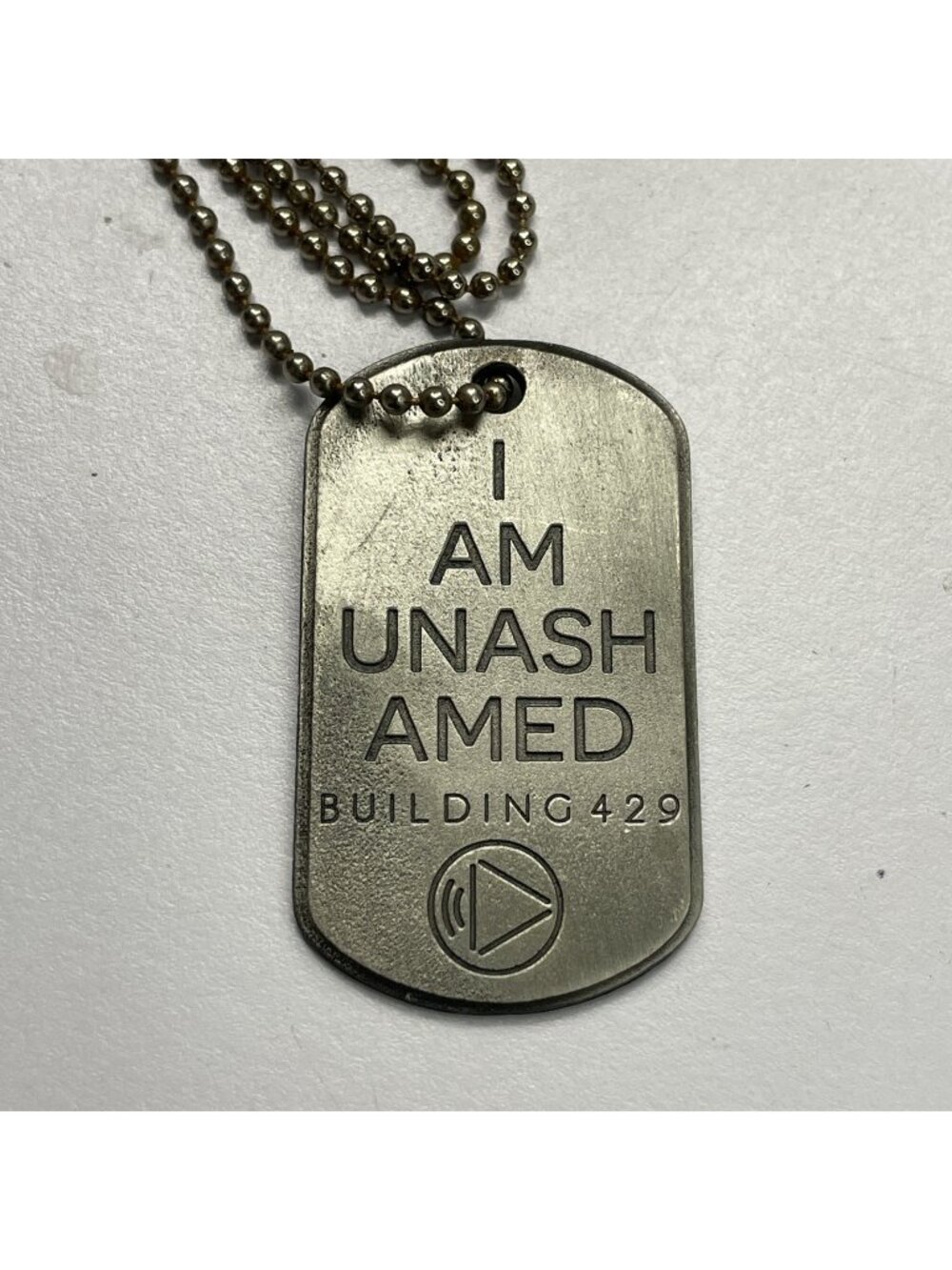 I Am Unashamed Building 429 Christian Rock Band Dog Tag Necklace Romans 1:16